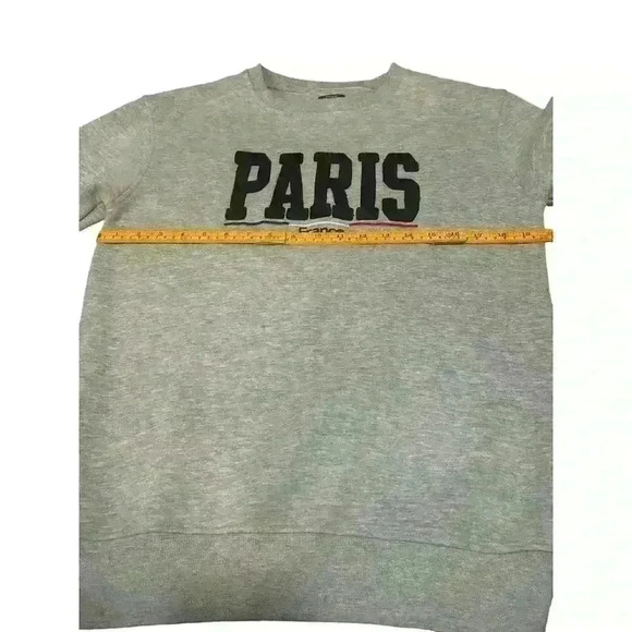 HELLO PARIS- Crewneck Sweater / Grey/ Size: S - Picture 3 of 4